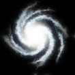 Mysterious helicoid galaxy and the black star sky