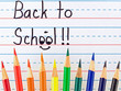 Back to School on a Dry Erase Board with Colored Pencils Back to School on a Dry Erase Board with Colored Pencils