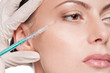 Cosmetic botox injection in the beauty face