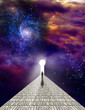 Man before keyhole