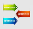 Set of long colorful arrow bookmarks