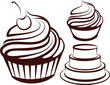 simple illustration with desserts