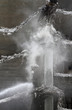 dust falling on demolished building