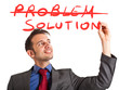 Businessman writing a positive concept