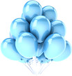 Party balloons colored cyan blue. It's a boy symbol decoration