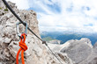 Mountain scenery with carabine. Dolomites, Italy.