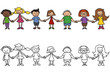 Kinder, Menschenkette, Freundschaft