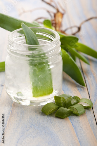 Photo: aloe vera juice with fresh leaves aloe vera juice with fresh leaves