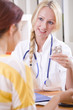 doctor with pills and patient