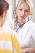 Doctor examine patient with stethoscope