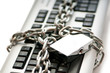 Concept of internet security with padlock and keyboard Concept of internet security with padlock and keyboard