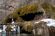 Amazing waterfall in Armenia in the winter, Nagorno Karabakh