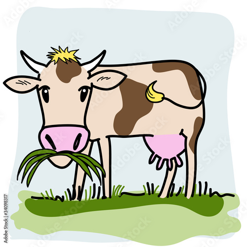 Illustration: Kuh, Rind, Milch, Milchkuh, Tier Kuh, Rind, Milch, Milchkuh, Tier