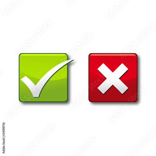 Vector: coche, icone validation, refus coche, icone validation, refus