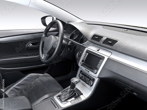 Photo: A studio shot of a modern car interior. A studio shot of a modern car interior.