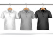 Clothes hanger with shirts. Vector.