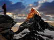 girl looking at the beautiful Mount Matterhorn