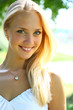 young beautiful blond female with long hair