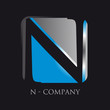 Vektor: icono letra n icono letra n