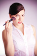 Girl with brush for blush