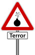 Bombe Terror Schild Warnung Warnschild Gefahr
