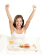 Happy morning breakfast woman Happy morning breakfast woman