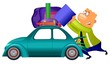 man preparing to travel by car