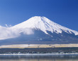新雪の富士山