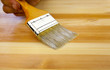 Wood texture, human hand and paintbrush / housework background