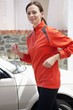 Portrait of a beautiful young woman jogging