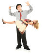 Boy and Girl Child Magic Show Levitation.