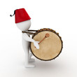 3D Ramadan drummer isolated 3D Ramadan drummer isolated