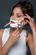 Attractive lady shave