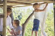 Children playing in tree house