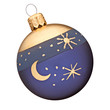 Christbaumkugel gold blau freigestellt