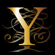 initial, gold, Y