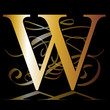 initial, gold, W
