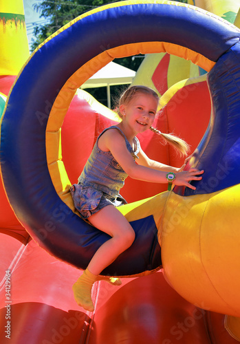 Photo: Joyful girl jumping Joyful girl jumping