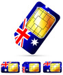 Australia sim card isolated on white background
