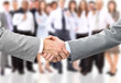 Handshake of businessman. Isolated over white