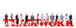 word teamwork and business people