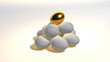 gold and white egg