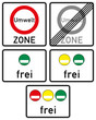 Umweltzone Verkehrszeichen Vektor Feinstaubplakette Set