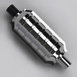 3D of reflecting muffler in grey studio