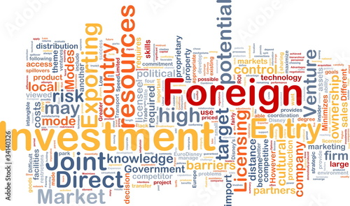 Illustration: Foreign investment background concept Foreign investment background concept