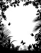 Vector: tropical forest silhouette tropical forest silhouette