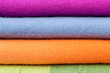 Closeup of a stack of colorful cotton cloth