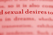 close up of phrase Sexual Desires in text