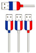 set of France usb isolated on white background
