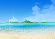 marine landscape with sailing boat marine landscape with sailing boat